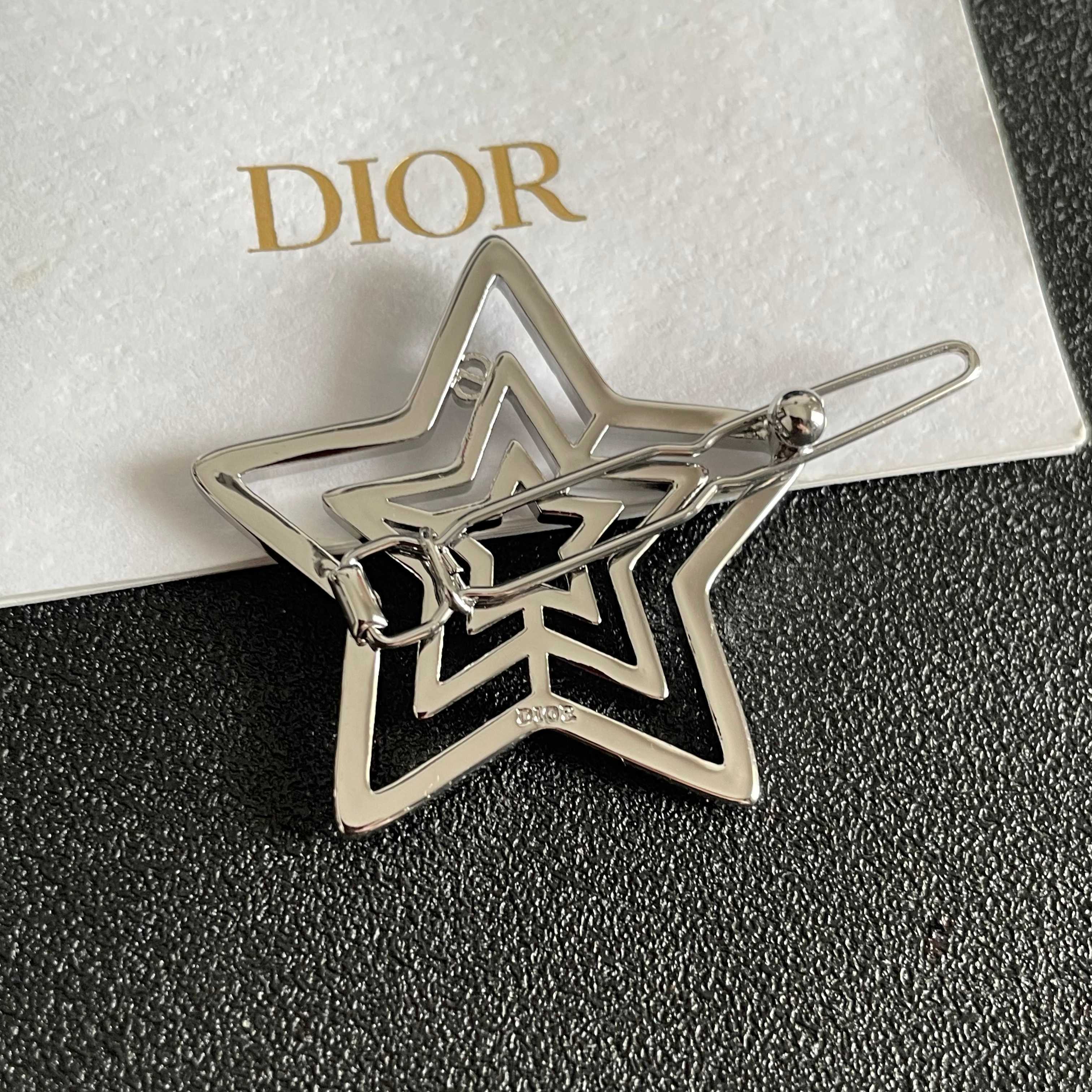 Dior Silver Star Hair Clip